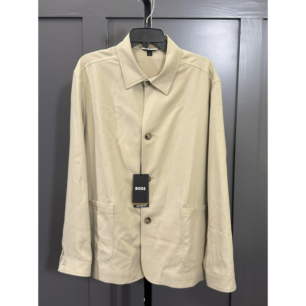 NWT Boss Carper- Relaxed Fit Overshirt/Jacket, Beige, 42R, $645 MSRP